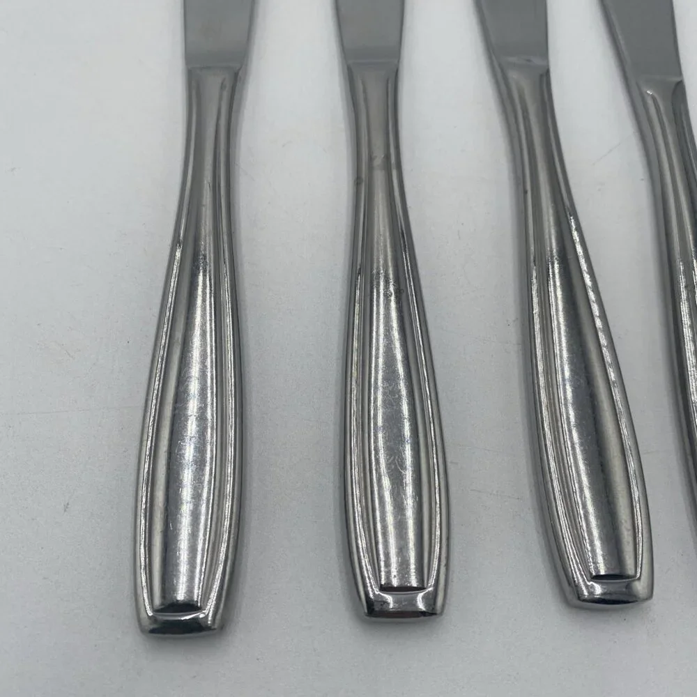 Oneida Satin Bristol Everdale Knives Set 4 Stainless Steel Flatware 9.5